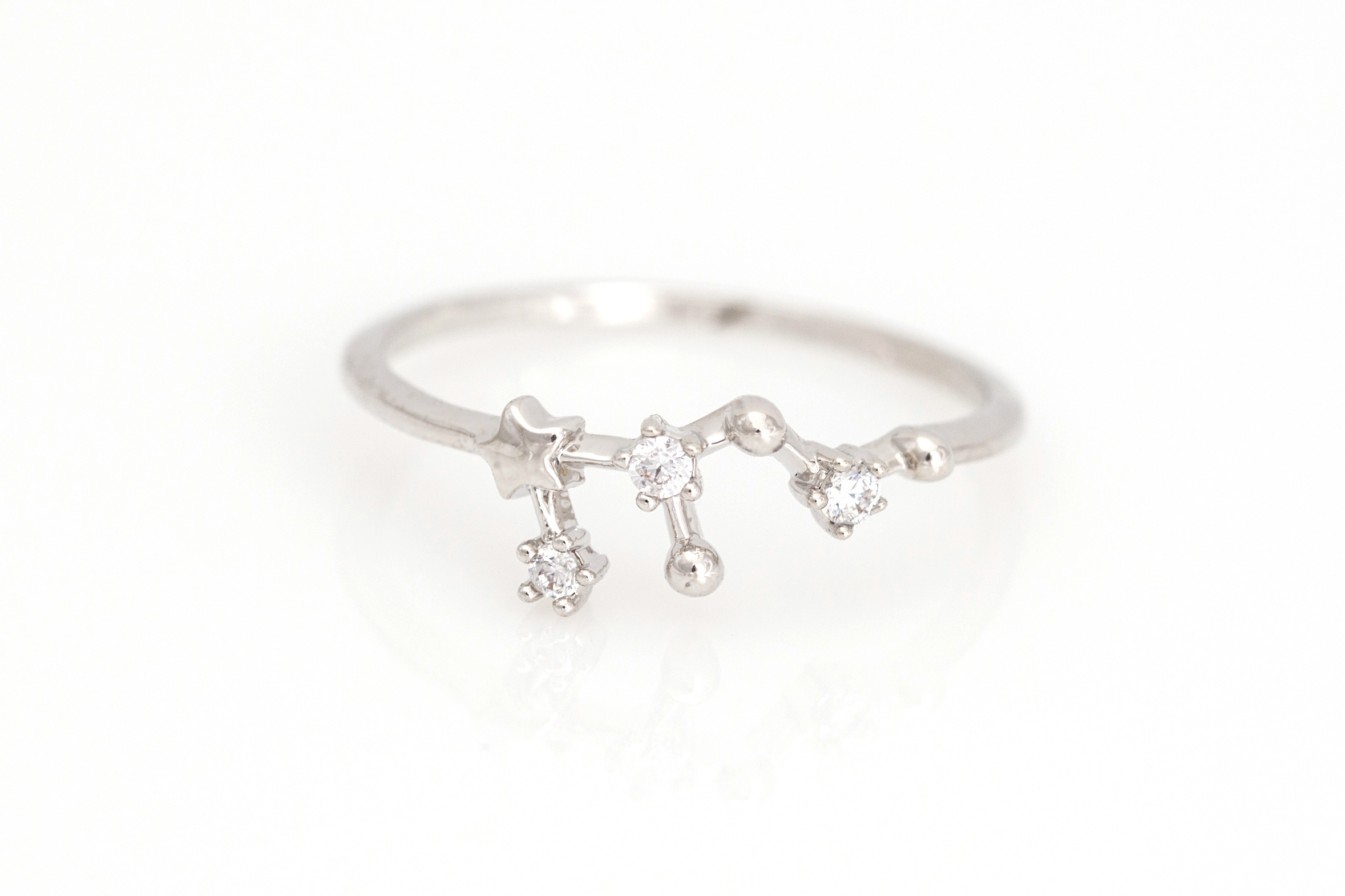 Leo Ring,gold Or Silver,CZ Constellation Ring,zodiac Ring,birth Month